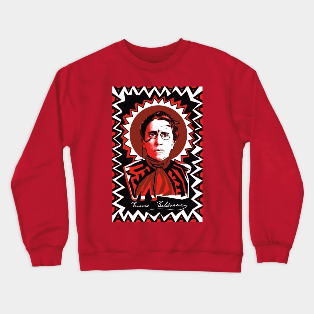 Emma Goldman in Red, Black, and White Crewneck Sweatshirt by Exile Kings 